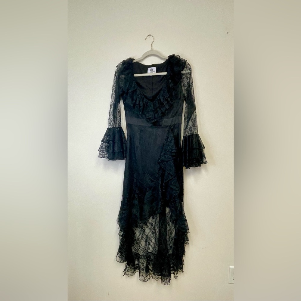 Elegant Black Long Sleeve Lace Dress